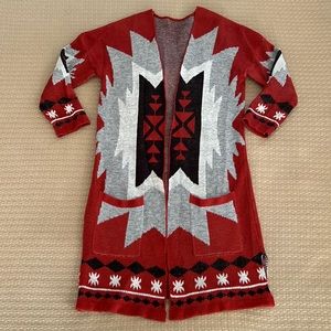 Southwestern Aztec Boho Duster Open Boho Sweater